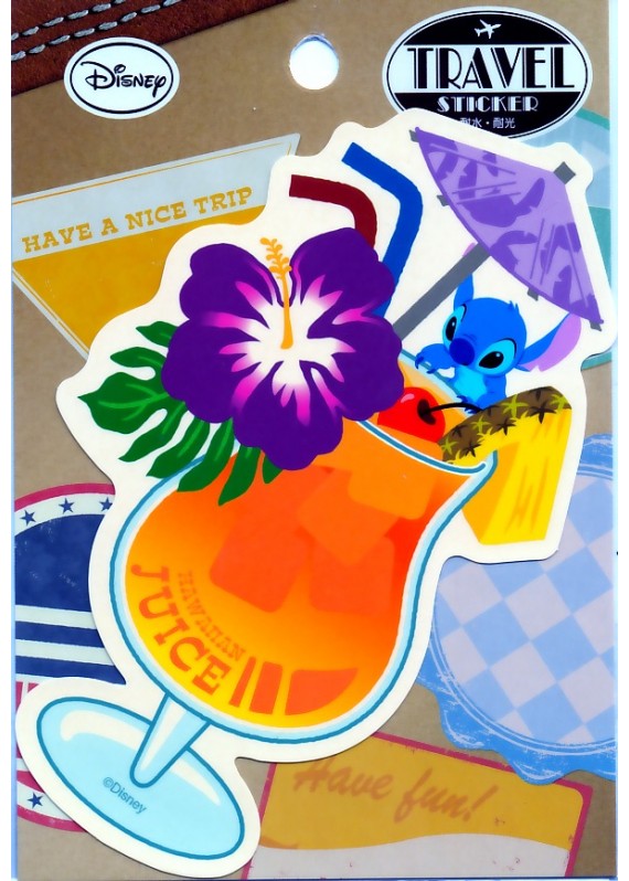 小魔星 史迪仔 史迪奇 星際寶貝 夏威夷 果汁 雜果賓治 杯 造型 耐水 耐光 貼紙